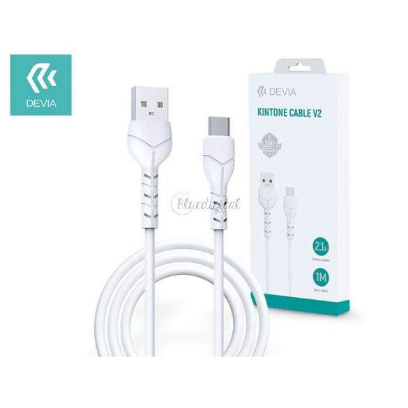 Devia USB - Cablu de încărcare și date USB Type-C cu cablu de 1 m - Devia Kintone Cable V2 Series pentru Type-C - 5V/2.1A - alb