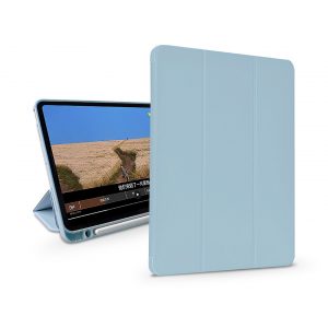 Husă pentru tabletă Apple iPad 10.2 (2019/2020/2021) (Smart Case) cu funcție de pornire/oprire, suport Apple Pencil, încărcător magnetic - Husă Devia din piele cu fantă pentru creion - albastru