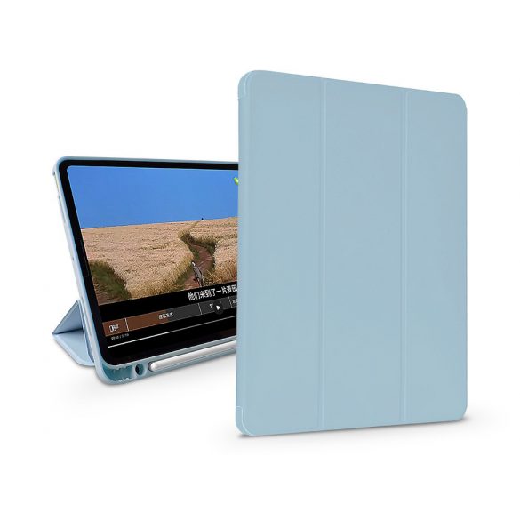 Husă pentru tabletă Apple iPad 10.2 (2019/2020/2021) (Smart Case) cu funcție de pornire/oprire, suport Apple Pencil, încărcător magnetic - Husă Devia din piele cu fantă pentru creion - albastru