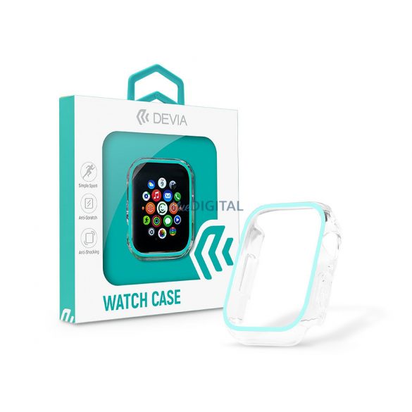 Husă de protecție din silicon Apple Watch - Husă antișoc Devia Luminous Series pentru iWatch - 41 mm - verde albăstrui