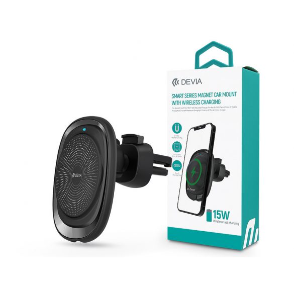 Devia Încărcător auto wireless montat pe grila de ventilație / suport cu MagSafe - 15W - Devia Smart Series Magnet Car Mount cu încărcare wireless - negru