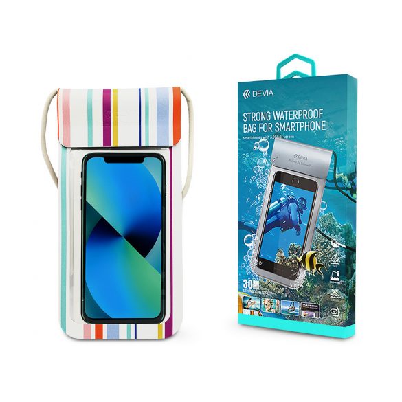 Husa de protectie impermeabila universala Devia max. Pentru dispozitive de 3,8-5,8" - Devia Strong Waterproof Bag For Smartphone - dungă colorată