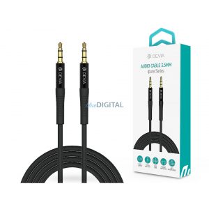 Cablu audio Devia 3,5 - 3,5 mm jack cu cablu de 1 m - Cablu audio Devia Series iPure AUX - negru