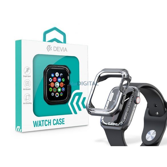 Husă de protecție rezistentă la șocuri Apple Watch - Husă antișoc Devia Sport Series pentru iWatch - 45 mm - neagră