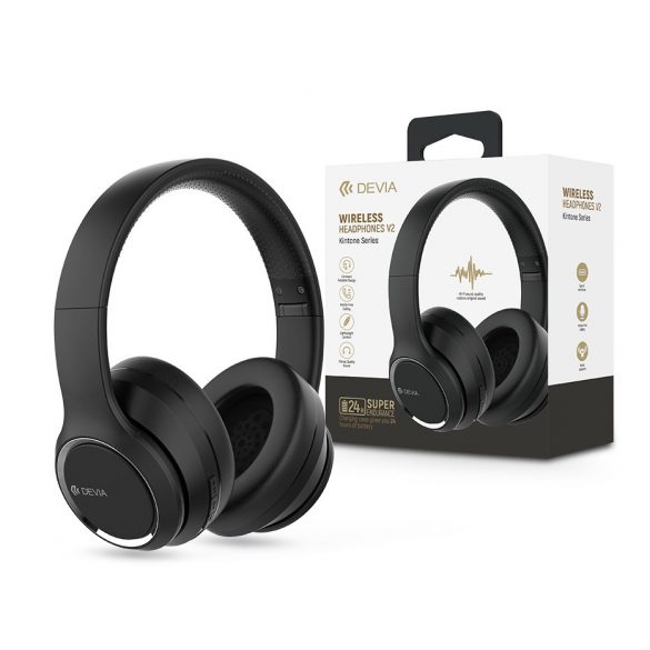 Devia Căști stereo Bluetooth fără fir cu microfon încorporat - Devia Kintone Series Wireless Headphones V2 - Negru