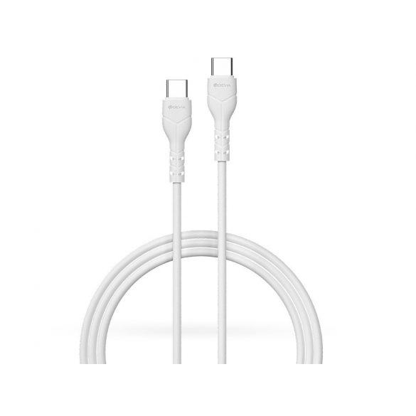 Devia USB Type-C - Cablu de date și încărcare USB Type-C cu cablu de 1 m - Devia Kintone Series Type-C To Type-C Cable - 15W - alb - ambalaj ECO