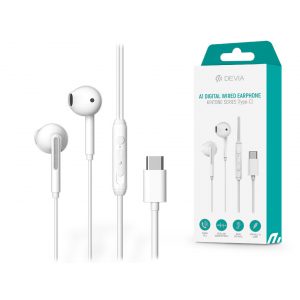 Devia Universal Stereo Wired Earphones - Type-C - Devia Kintone Series A1 Digital Wired Earphone - alb