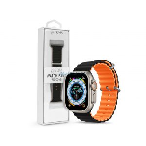 Curea sport din silicon Apple Watch - Seria Deluxe Sport6 ​​Curea de ceas bicolor din silicon - 38/40/41 mm - negru/portocaliu