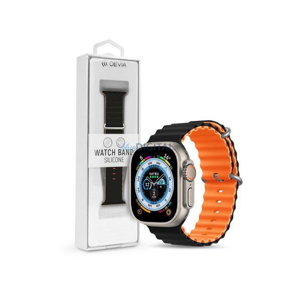 Curea sport din silicon Apple Watch - Seria Deluxe Sport6 ​​Curea de ceas bicolor din silicon - 38/40/41 mm - negru/portocaliu