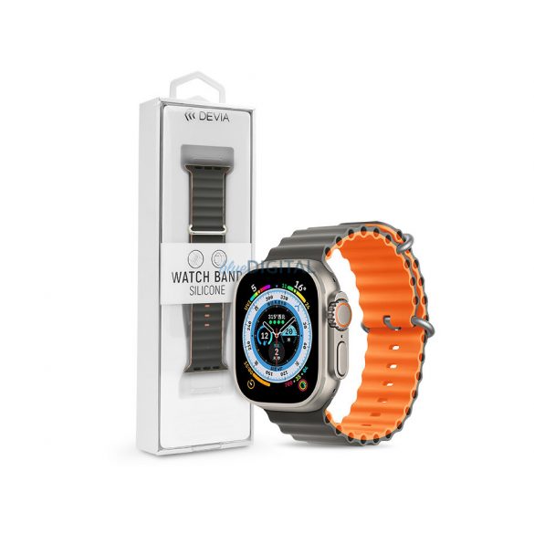 Curea sport din silicon pentru Apple Watch - Seria Deluxe Sport6 ​​Curea de ceas bicolor din silicon - 38/40/41 mm - gri/galben