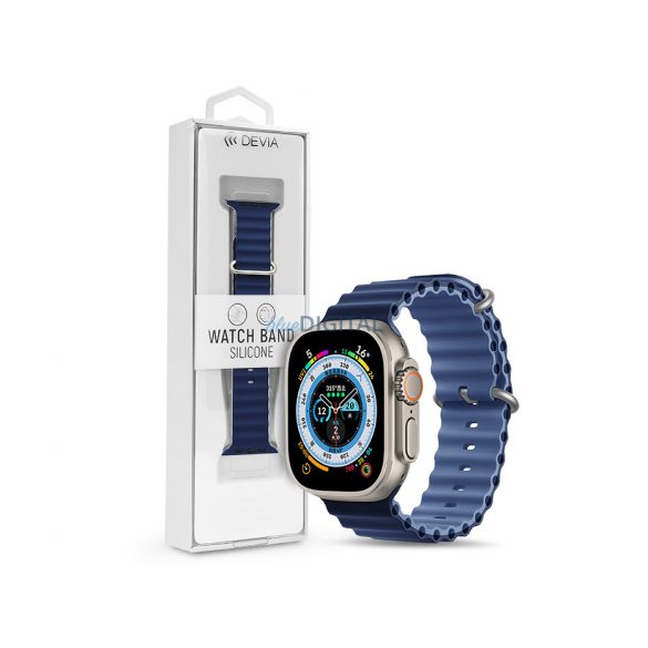 Curea sport din silicon Apple Watch - Seria Deluxe Sport6 ​​Curea de ceas din silicon bicolor - 42/44/45/49 mm - albastru