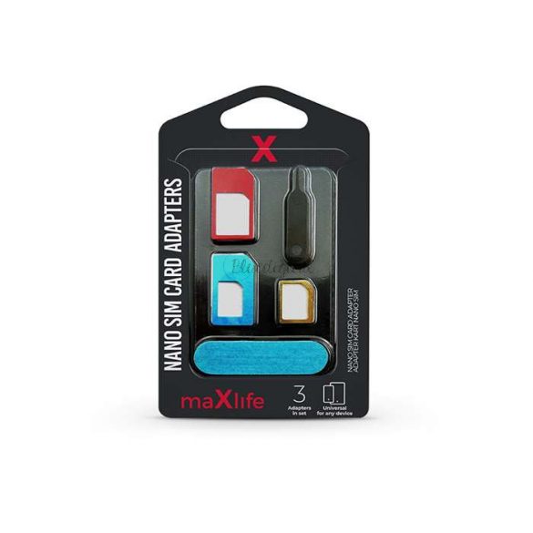 Maxlife Adaptor pentru cartele Nano și Micro SIM (3 în 1) cu instrument de îndepărtare