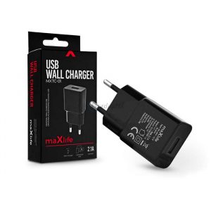 Adaptor pentru încărcător Maxlife USB - Încărcător rapid de perete Maxlife MXTC-01 - 5V/2.1A - negru