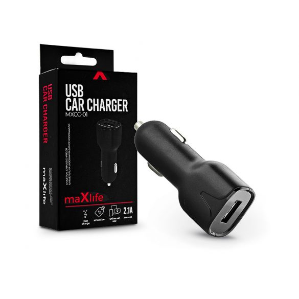 Adaptor de încărcare pentru brichetă Maxlife USB - Maxlife MXCC-01 USB Car Fast Charger - 5V/2.1A - negru