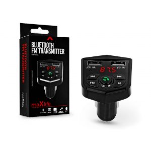 Maxlife Transmițător FM Bluetooth/încărcător pentru brichetă - 2xUSB + cititor de carduri microSD - Maxlife MXFT-02 - 5V/3.1A - negru