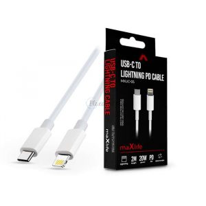 Maxlife USB Type-C - Lightning cablu de date și încărcare cu cablu de 2 m - Maxlife MXUC-05 USB-C to Lightning PD3.0 Cable - 20W - alb