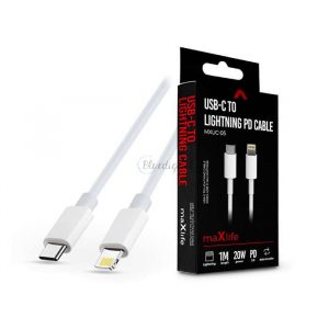 Maxlife USB Type-C - Cablu de date și încărcare Lightning cu cablu de 1 m - Cablu Maxlife MXUC-05 USB-C la Lightning PD3.0 - 20W - alb