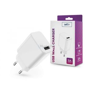 Setty USB wall charger adapter - Setty USB Wall Charger - 5V/3A - alb