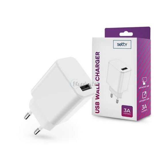 Setty USB wall charger adapter - Setty USB Wall Charger - 5V/3A - alb