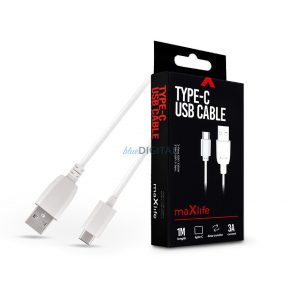 Maxlife USB - Cablu de date și încărcare USB Type-C cu cablu de 1 m - Maxlife USB Type-C Cable - 5V/3A - alb