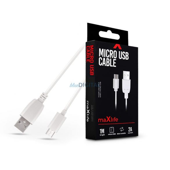 Maxlife USB - cablu micro USB pentru date și încărcare cu cablu de 1 m - Maxlife Micro USB Cable - 5V/2A - alb