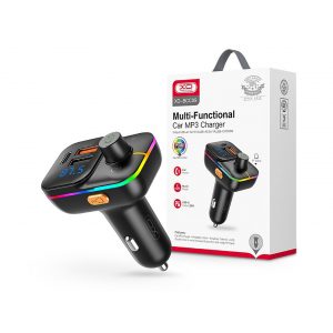 XO Transmițător FM Bluetooth/încărcător pentru brichetă - 2xUSB + MP3 + redare Pendrive + lumină RGB + încărcător rapid PD25W - XO BCC09 - negru