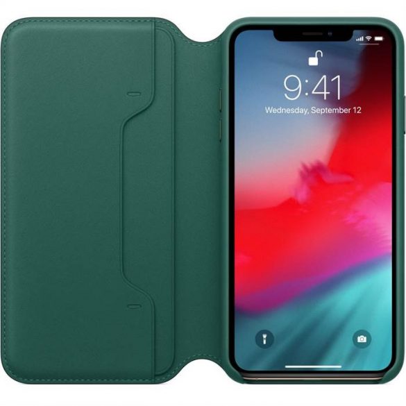 Husă din piele Apple iPhone XS Max MRX42ZM/A - Verde închis