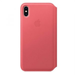 Husă din piele Apple iPhone XS Max MRX62ZM/A - roz