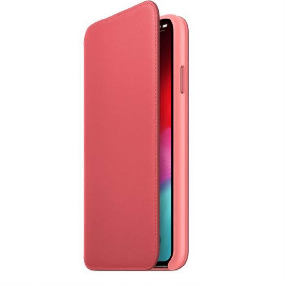 Husă din piele Apple iPhone XS Max MRX62ZM/A - roz