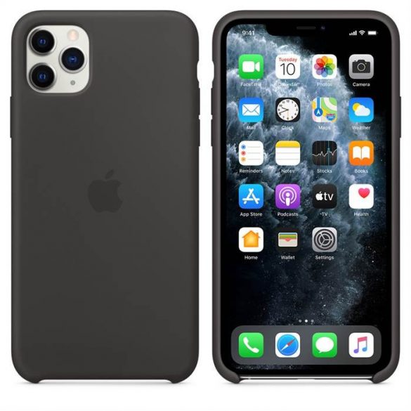 Apple iPhone 11 Pro Max MX002ZM/A Husă spate din silicon lichid - negru