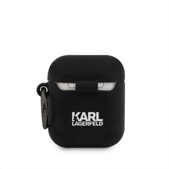 Apple Airpods 1/2 KARL LAGERFELD KLACA2SILRSGBK Liquid Husă silicon - Negru