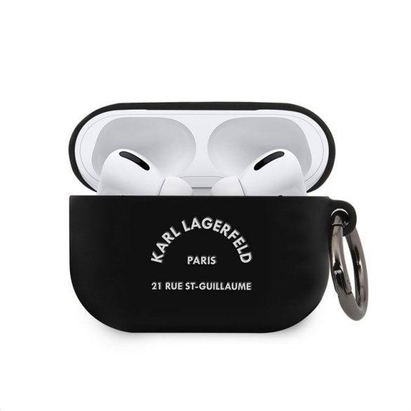 Apple Airpods Pro KARL LAGERFELD KLACAPSILRSGBK Liquid Husă silicon - Negru