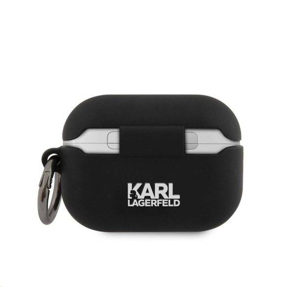 Apple Airpods Pro KARL LAGERFELD KLACAPSILRSGBK Liquid Husă silicon - Negru