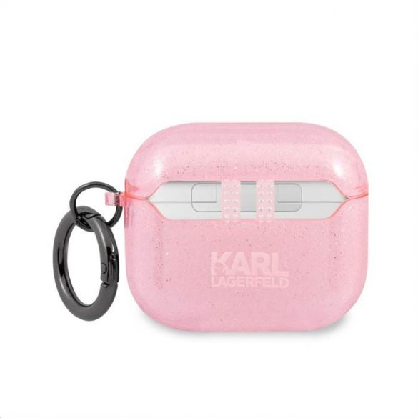 Suport TPU cu sclipici pentru Apple Airpods 3 KARL LAGERFELD KLA3UCHGP - roz