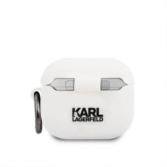 Suport Apple Airpods 3 KARL LAGERFELD KLACA3SILCHWH din silicon lichid - alb