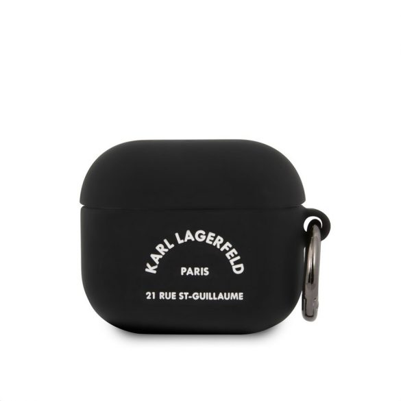 Suport Apple Airpods 3 KARL LAGERFELD KLACA3SILRSGBK din silicon lichid - negru