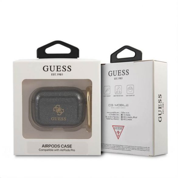 Suport TPU pentru Apple Airpods Pro GUESS GUAPUCG4GK - negru