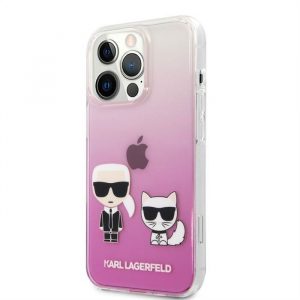 Husă din TPU pentru Apple iPhone 13 Pro KARL LAGERFELD KLHCP13LCKTRP - roz