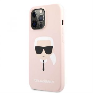 iPhone 13 Pro KARL LAGERFELD KLHCP13LSLKHPI Husă spate din silicon lichid - roz