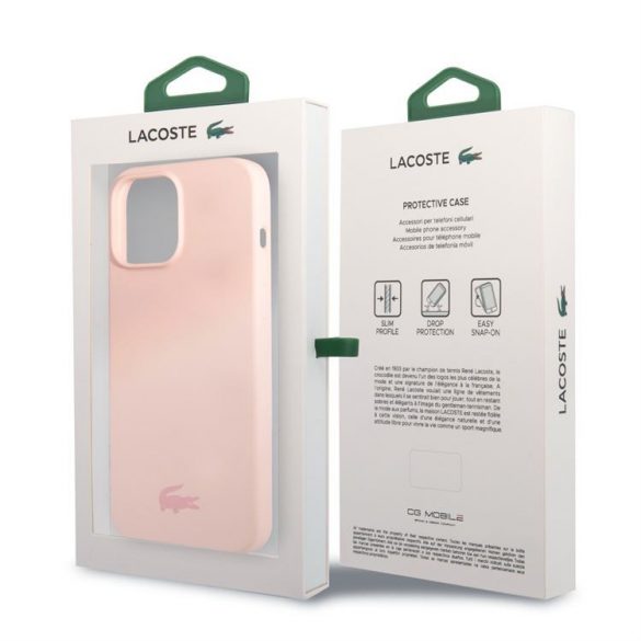 Husă din spate lichidă Apple iPhone 13 Pro Lacoste LCHCP13LSI - roz