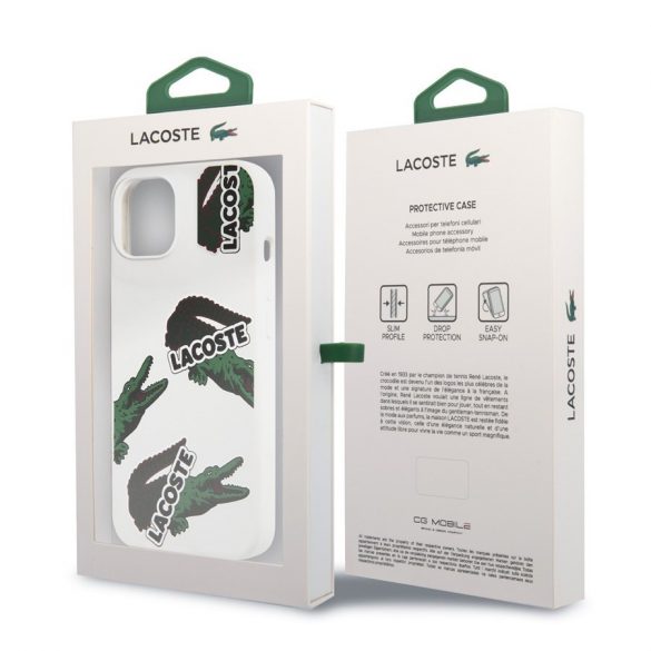 Husă din spate lichidă Apple iPhone 13 Lacoste LCHCP13MOW - albă