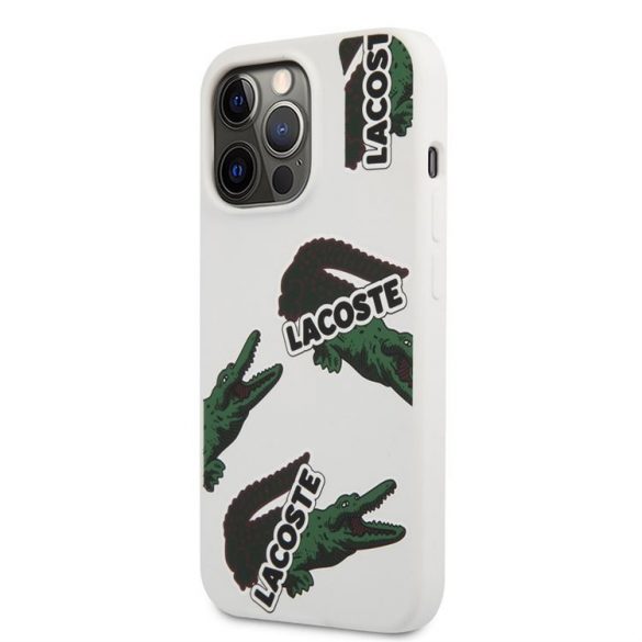 Husă din spate lichidă Apple iPhone 13 Pro Lacoste LCHCP13LOW - albă