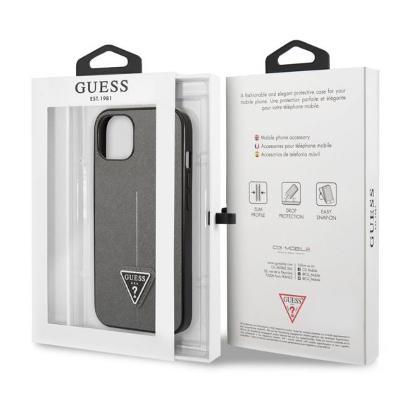 Husa din spate Apple iPhone 13 Mini GUESS GUHCP13SPSATLG - argintie