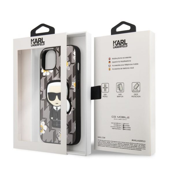 Husa din spate Apple iPhone 13 Mini KARL LAGERFELD KLHCP13SPMNFIK1 - gri