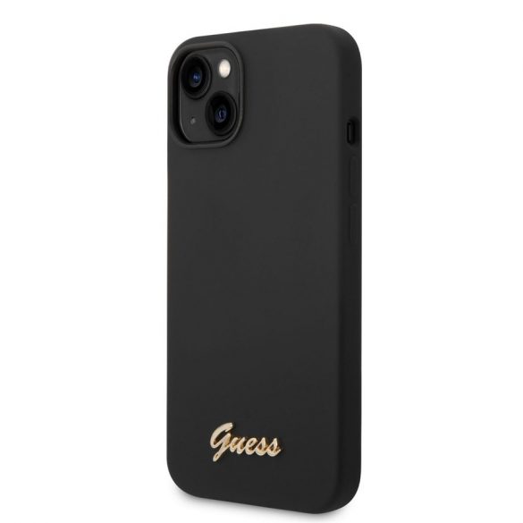 Husa din spate din silicon lichid GUESS GUHCP14MSLSMK Apple iPhone 14 Plus - Carcasa neagra