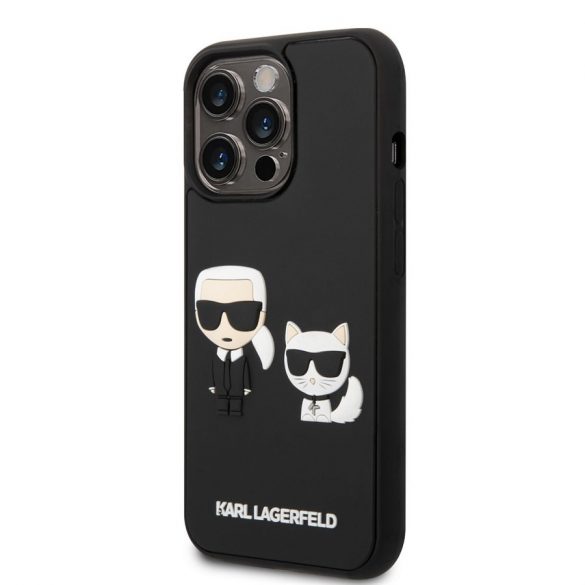 Husă din spate 3D pentru Apple iPhone 14 Pro KARL LAGERFELD KLHCP14L3DRKCK - neagră