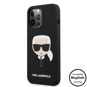 Husa din spate Apple iPhone 14 Pro KARL LAGERFELD KLHMP14LSLKHBK silicon lichid MagSafe - negru