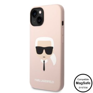 Husă din spate Apple iPhone 14 KARL LAGERFELD KLHMP14SSLKHLP silicon lichid MagSafe - roz