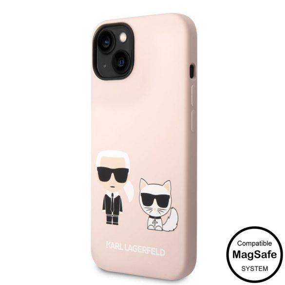 Husa din spate Apple iPhone 14 KARL LAGERFELD KLHMP14SSSKCI silicon lichid MagSafe - roz