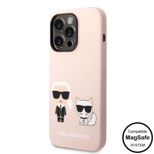 Husa din spate Apple iPhone 14 Pro KARL LAGERFELD KLHMP14LSSKCI silicon lichid MagSafe - roz